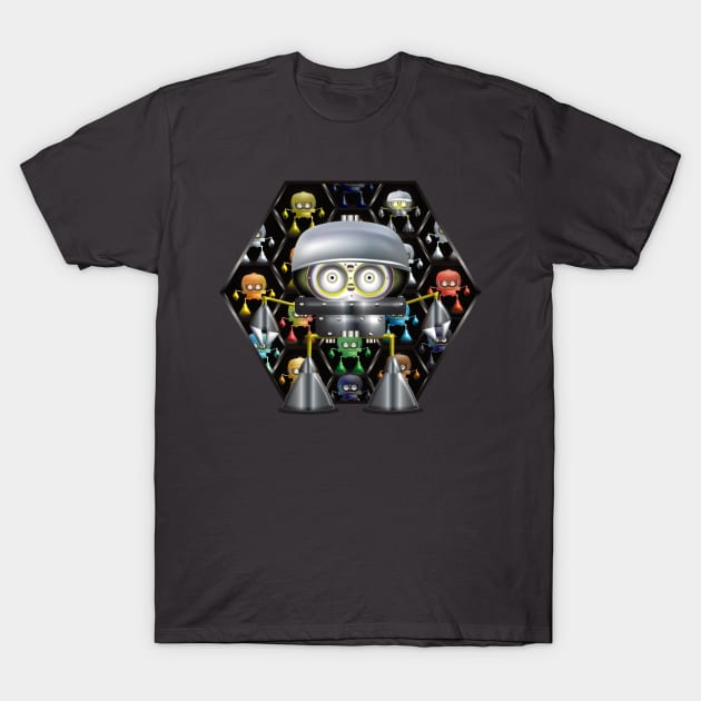 CS Cartoon Machines Robot And Toy Stand V 1.1. T-Shirt by OmarHernandez